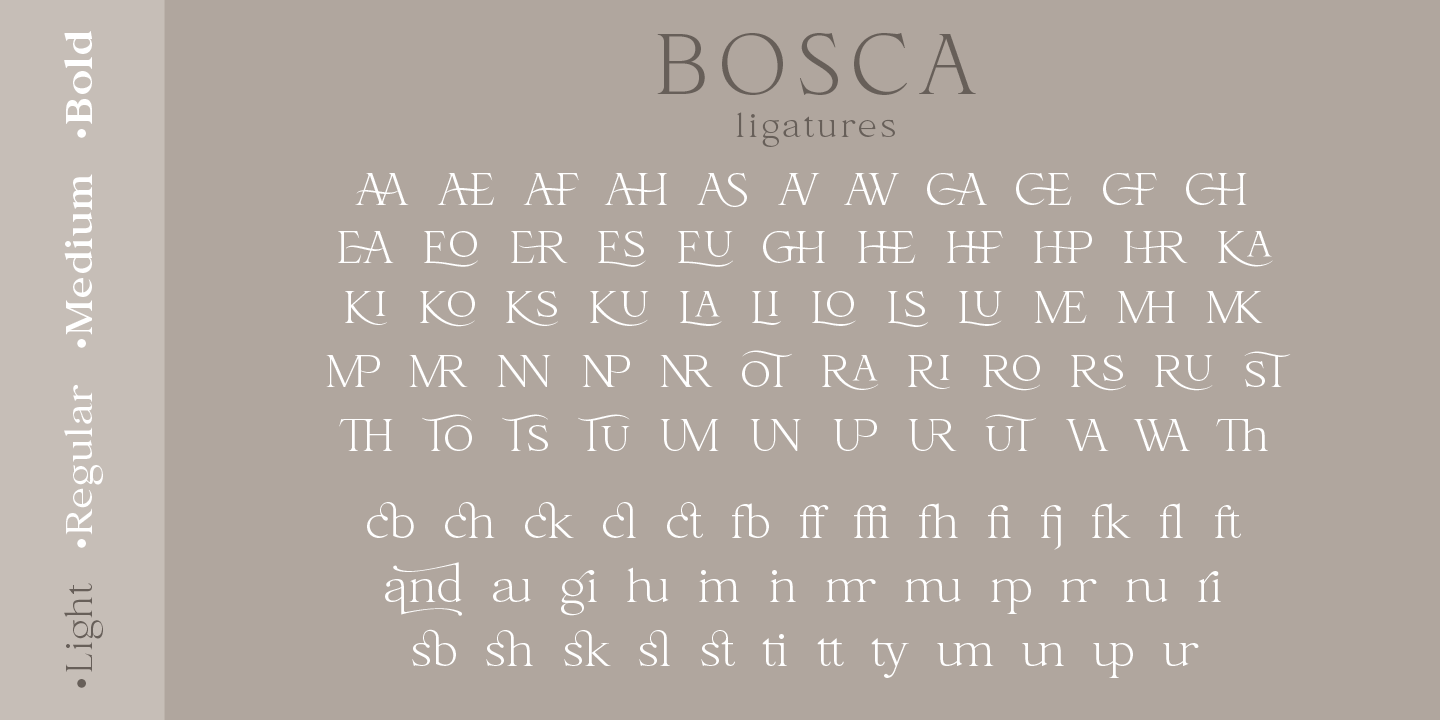 Bosca Light Font preview